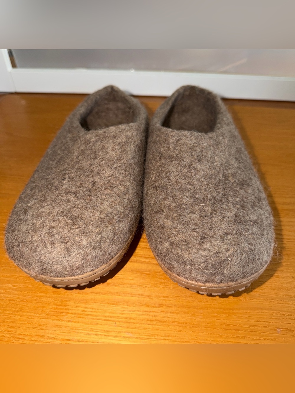 HS Handmade Felted Wool Slippers Brown EU 38 US 8 Nepal